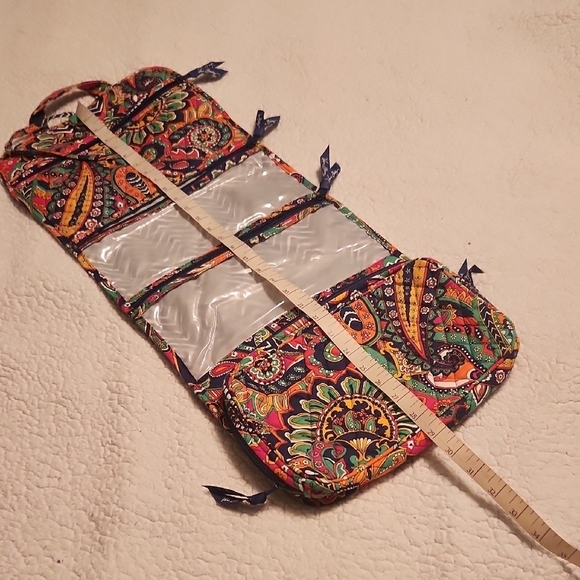 Vera Bradley Neon Paisley Floral Print Makeup Travel Hanging Bag - Picture 12 of 14